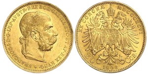 20 Krone 奥匈帝国 (1867 - 1918) 金 弗朗茨·约瑟夫一世 (1830 - 1916)