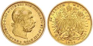20 Krone 奥匈帝国 (1867 - 1918) 金 弗朗茨·约瑟夫一世 (1830 - 1916)