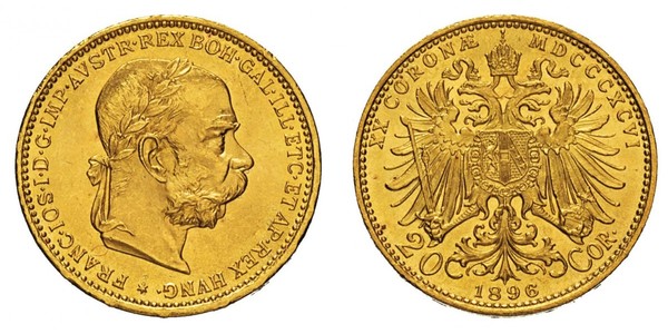 20 Krone 奥匈帝国 (1867 - 1918) 金 弗朗茨·约瑟夫一世 (1830 - 1916)
