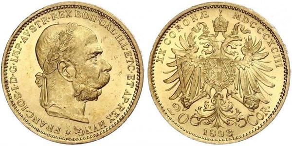 20 Krone 奥匈帝国 (1867 - 1918) 金 弗朗茨·约瑟夫一世 (1830 - 1916)