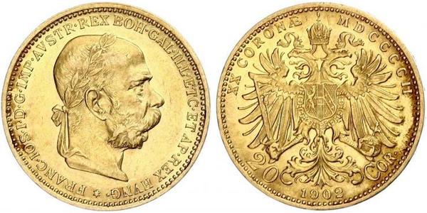 20 Krone 奥匈帝国 (1867 - 1918) 金 弗朗茨·约瑟夫一世 (1830 - 1916)