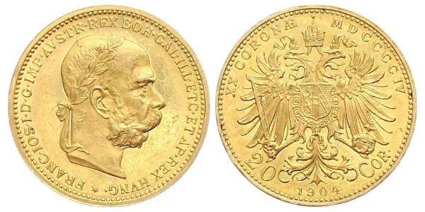 20 Krone 奥匈帝国 (1867 - 1918) 金 弗朗茨·约瑟夫一世 (1830 - 1916)