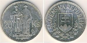 20 Krone Slovakia 銀 