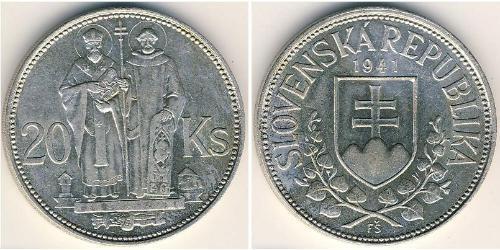 20 Krone Slovakia 銀 