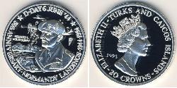 20 Krone Turks and Caicos Islands 銀 
