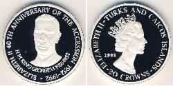 20 Krone Turks and Caicos Islands 銀 