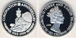 20 Krone Turks and Caicos Islands 銀 