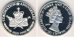 20 Krone Turks and Caicos Islands 銀 