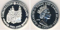 20 Krone Turks and Caicos Islands 銀 
