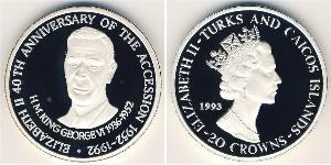 20 Krone Turks and Caicos Islands 銀 