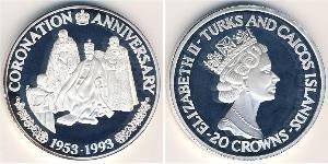 20 Krone Turks and Caicos Islands 銀 