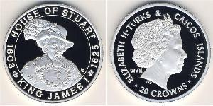20 Krone Turks and Caicos Islands 銀 