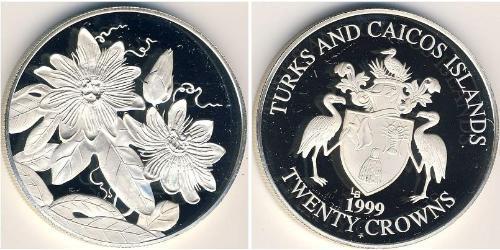 20 Krone Turks and Caicos Islands 銀 