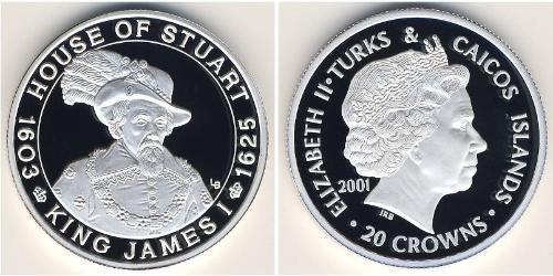20 Krone Turks and Caicos Islands 銀 