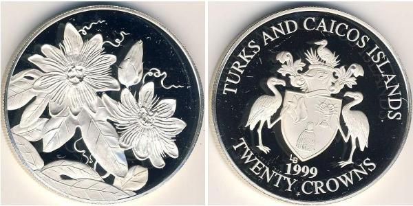 20 Krone Turks and Caicos Islands 銀 