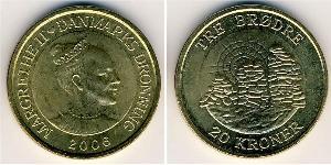 20 Krone 丹麦 青铜/铝 
