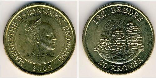 20 Krone 丹麦 青铜/铝 