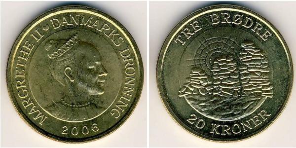20 Krone 丹麦 青铜/铝 
