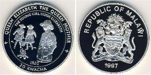 20 Kwacha Malawi Argento 