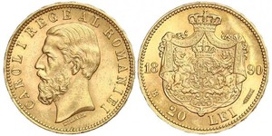 20 Leu Kingdom of Romania (1881-1947) Gold Carol I of Romania (1839 - 1914)