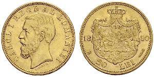 20 Leu Kingdom of Romania (1881-1947) Gold Carol I of Romania (1839 - 1914)