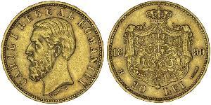 20 Leu Kingdom of Romania (1881-1947) Gold Carol I of Romania (1839 - 1914)