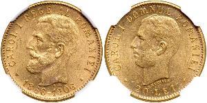 20 Leu Kingdom of Romania (1881-1947) Gold Carol I of Romania (1839 - 1914)