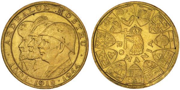 20 Leu Königreich Rumänien (1881-1947) Gold Michael I. (Rumänien)