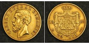 20 Leu Royaume de Roumanie (1881-1947) Or Charles Ier de Roumanie (1839 - 1914)