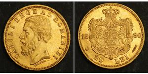 20 Leu Regno di Romania (1881-1947) Oro Carlo I di Romania (1839 - 1914)