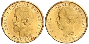 20 Leu Regno di Romania (1881-1947) Oro Carlo I di Romania (1839 - 1914)