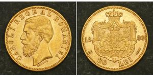 20 Leu Regno di Romania (1881-1947) Oro Carlo I di Romania (1839 - 1914)