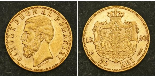 20 Leu Regno di Romania (1881-1947) Oro Carlo I di Romania (1839 - 1914)