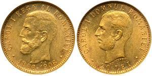 20 Leu Reino de Rumanía (1881-1947) Oro Carlos I de Rumania (1839 - 1914)