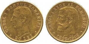 20 Leu Reino de Rumanía (1881-1947) Oro Carlos I de Rumania (1839 - 1914)