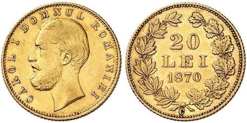 20 Leu Romania Oro Carlo I di Romania (1839 - 1914)