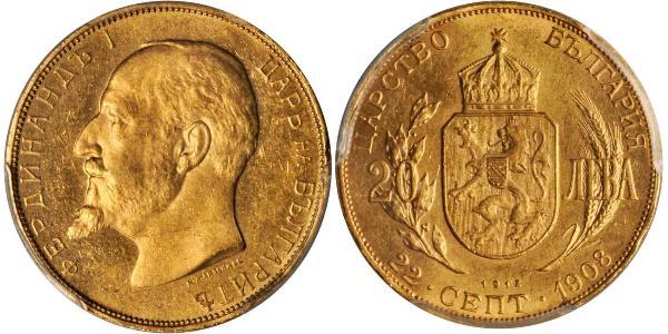 20 Lev Bulgaria Gold Ferdinand I of Bulgaria (1861 -1948)