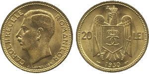 20 Lev Königreich Rumänien (1881-1947) Messing/Nickel Carol II of Romania (1893 - 1953)