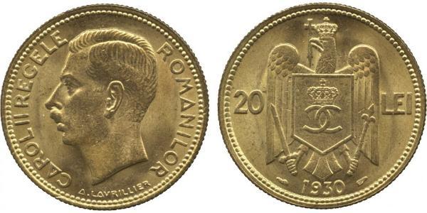 20 Lev Königreich Rumänien (1881-1947) Messing/Nickel Carol II of Romania (1893 - 1953)