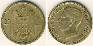 20 Lev Royaume de Roumanie (1881-1947) Nickel/Laiton Carol II of Romania (1893 - 1953)