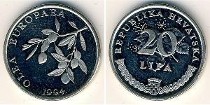 20 Lipa Croatie Acier/Nickel 