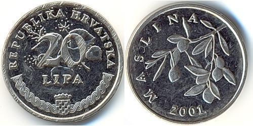 20 Lipa Croatie Acier/Nickel 