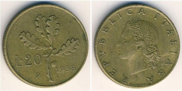 20 Lira Italia Aluminio/Bronce 