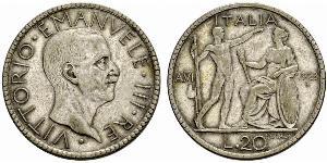 20 Lira Kingdom of Italy (1861-1946) Argent Victor-Emmanuel III d