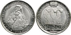 20 Lira Saint-Marin Argent 