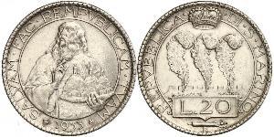 20 Lira Saint-Marin Argent 