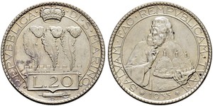 20 Lira Saint-Marin Argent 