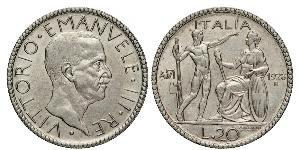20 Lira Kingdom of Italy (1861-1946) Argento Vittorio Emanuele III d