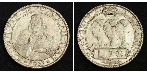 20 Lira San Marino Argento 