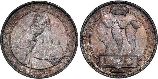 20 Lira San Marino Argento 